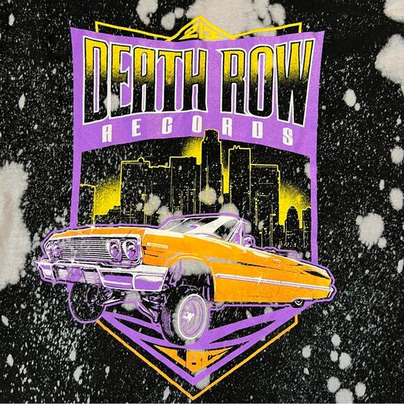 Oversized Bleached Death Row Records Graphic Tee - Picture 4 of 5